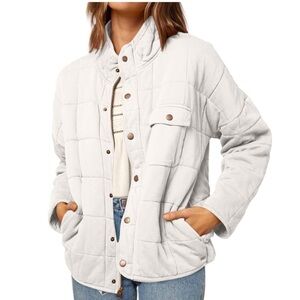 Women's white Quilted Jacket - XL